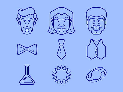 Pop-science Stars bill nye icon line art michio kaku minimal neil degrasse tyson science space theory