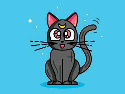 Sailor Moon Luna cat icon icon design illustration luna sailor moon thick lines