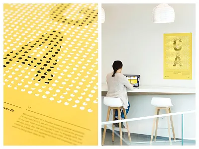 Power BI GA black data layout piechart poster swiss typography yellow