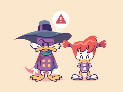 Lil BFFs Darkwing Duck and Gosalyn character design darkwing duck disney illustration