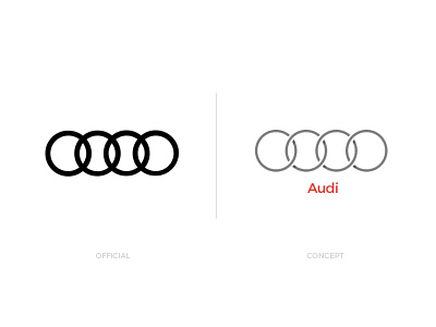 Audi - Official Redesign vs Concept audi brand concept corporate crafted creative design graphic identity logo redesign