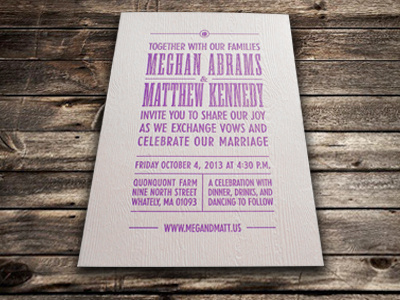Wedding Invite invitation letterpress wedding
