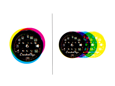 Speedometers cmyk motorcycle process colors speedometer