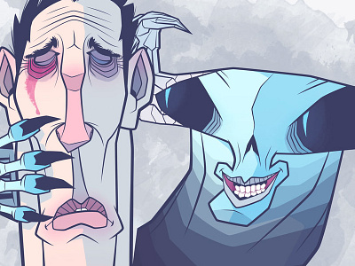 Tinnitus blue burden character design demon feeling blue grey illustration mr. bob suffering tinnitus