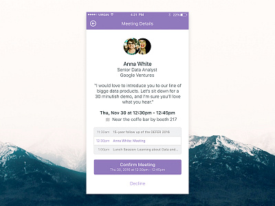 1:1 Meeting Details design excellent ios meeting mobile product product design schedule ui ux web