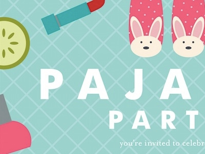 Illustrated Pajama Party Invitation illustration invitation pajama party spa