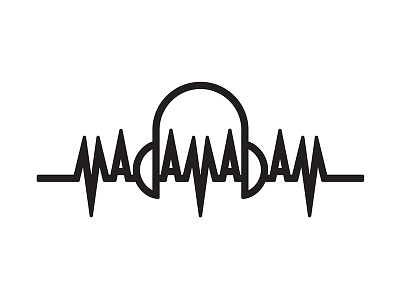 MADAM ADAM amplify amplitude charleston headphones listen logo loud music rock sound volume