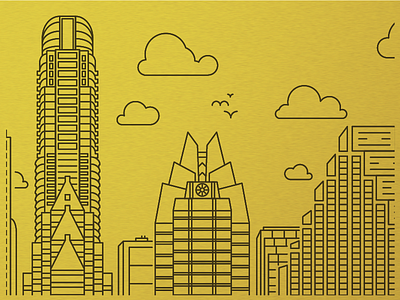 SouthChurch austin gold illustration line art southchurch
