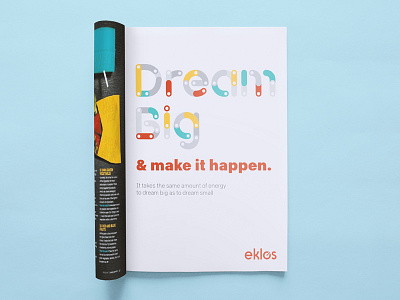 Eklos Ad accelerator ad big dream eklos flat magazine startup white