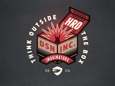 Think Outside The Box badge box hero ribbon