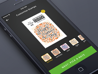 Customize Stamp card iphone postage stamps ui