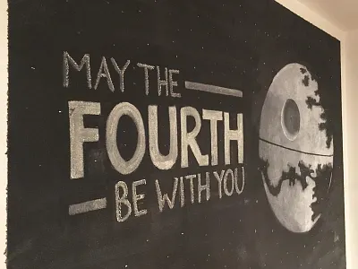 The Death Star chalk chalkboard death star hand drawn hand lettering handdrawn lettering may the fourth star wars star wars day