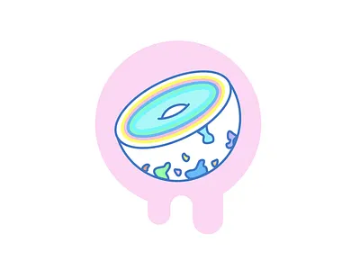 Jawbreaker candy color flat graphic design icon jawbreaker lineicon pastel vector