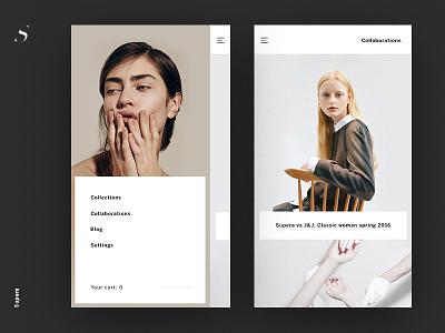 Supera App app fashion hamburger ios iphone menu mobile sidemenu sketch ui