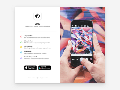 App showcase app camera design mobile photos showcase ui ux web