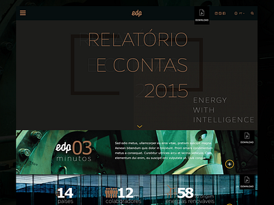 EDP Annual Report 2015 annual report edp finance ui visual design website