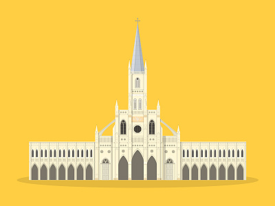 37/50: CHIJMES architecture buildings chimes church flat design illustration singapore