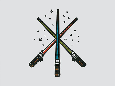 May The Fourth Be With You flat icon illustration jedi lightsaber maythefourth spark starwars