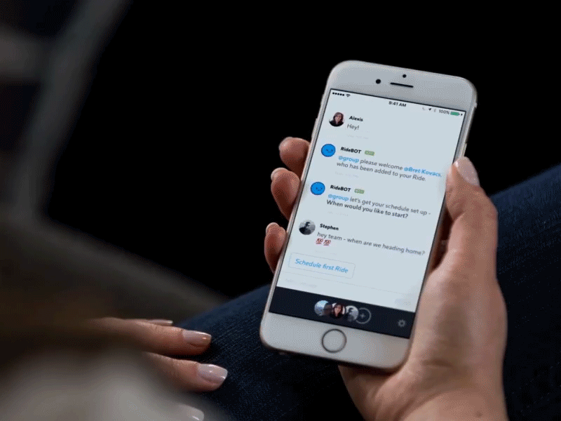 Ride Chat ai bot chat design mobile product ui