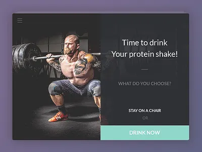 Pop-up window button cta daily fitness gym lift menu overlay pop up powerlifting ui window