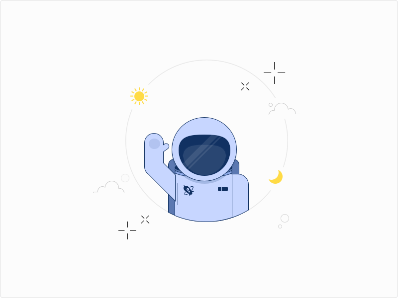 Onboarding illustrations astronaut dashboard illustration mollie onboarding shuttle space ufo