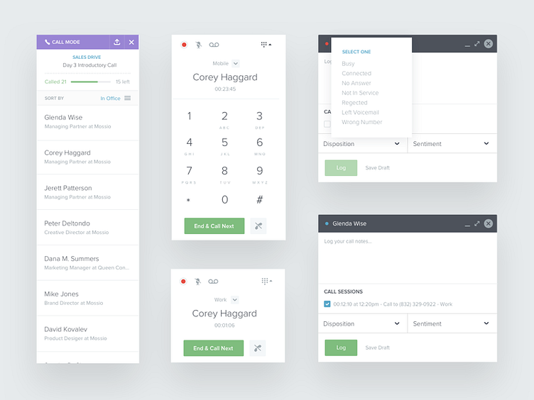 Interface Widgets by Corey Haggard for Mossio on Dribbble