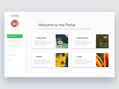 Captor Portal app asset dashboard design flat folder light theme portal ui ux website