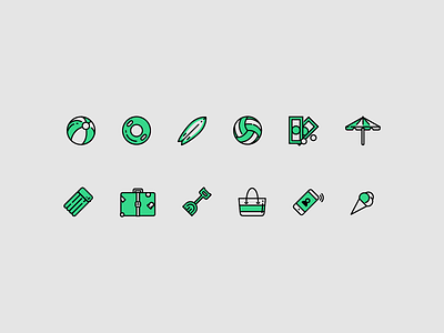 Holiday icons beach design holiday iconography icons illustration refreshh relax sun vacation