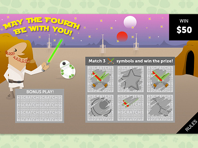 May 4th app flat icon illustrator logo scratch card star wars ui ux