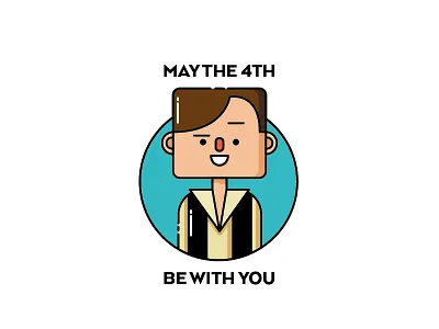 May the 4th be with you flat flat illustration han solo star wars