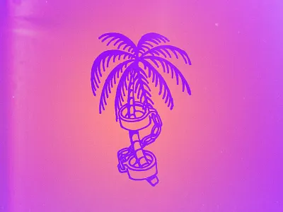 Hold Fast cuffs fast flash gradient hold neon palms shackles summer tattoo traditional