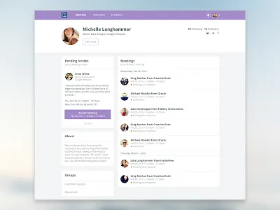 Attendee Profile attendee cards design meetings product product design profile responsive ui ux web
