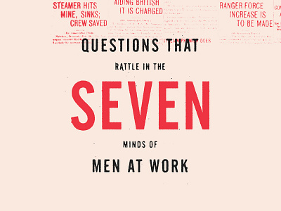 SEVEN Round 2 7 men number red seven vintage work