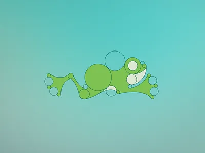 Frog Circle animal construction frog grid logo outline water