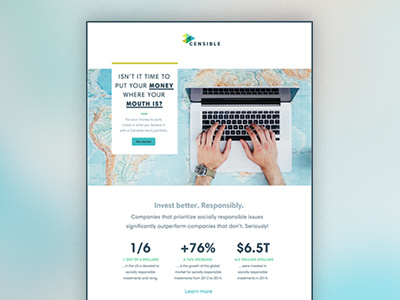 Censible branding finance fintech homepage responsive ui ux web