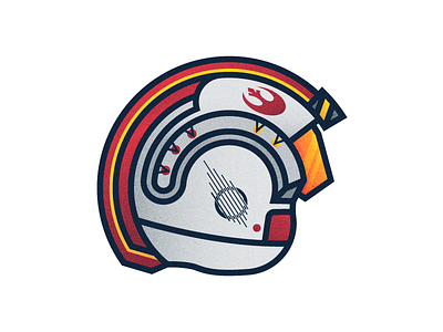 Red Five grain helmet icon illo illustration jedi rebel skywalker star wars texture vector x wing
