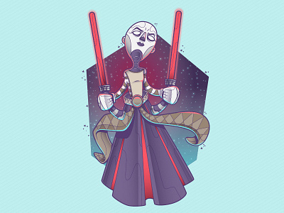 May the 4th - Asajj Ventress dark side illustration illustrator sith star wars vector