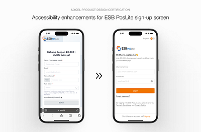 Accessibility enhancements for ESB PosLite sign-up screen accessibility design ui ux uxcel