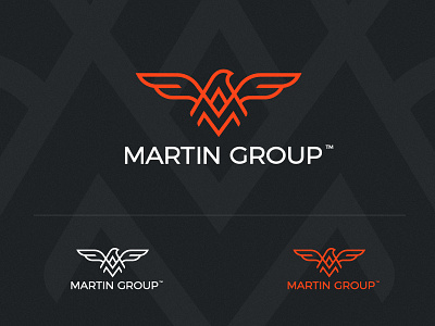 Martin Group | Logo Design bird bird loogo branding classic colors icon letter m lettermark linework logo design luxury mark outline real estate red and black royal symbol