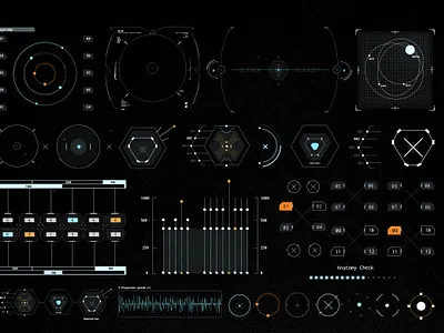 Modern HUD Scenes & Elements cyberpunkaesthetic digitalinterface dribbbleshowcase futuristicui gamingui graphicdesigninspo huddesign hudelements modernhud motiondesign motiongraphicspack scifigraphics techdesign uianimation visualeffects