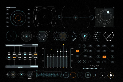 Modern HUD Scenes & Elements cyberpunkaesthetic digitalinterface dribbbleshowcase futuristicui gamingui graphicdesigninspo huddesign hudelements modernhud motiondesign motiongraphicspack scifigraphics techdesign uianimation visualeffects