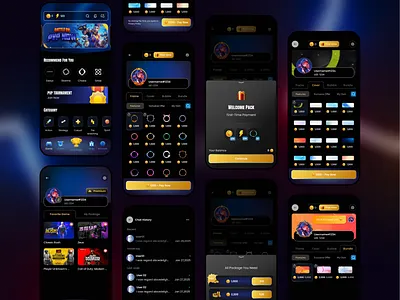 Gaming Shop - Mobile Design app design bundle clean cover daily ui darkmode frame game gaming item mobile design product design profile reward shop store ui ux