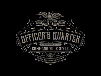 The Officer's Quarter american apparel brand brand identity branding eagle graphic designer hand drawn logo logo design sophisticated typeface typography victorian victorian design vintage vintage logo