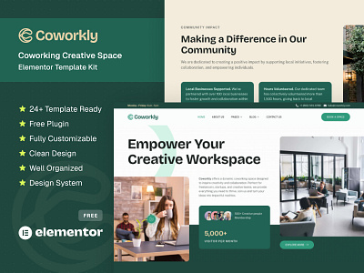 Coworking Creative Space Website Kit collaborationworkspace coworking coworkingdesign coworkinghub coworkinglife coworkingtemplate creativehub creativespace elementorkit inspiringworkspace modernworkspace officespace productiveworkspace sharedoffice workspaceideas