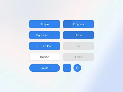 Button Variations - UI Component add button blue button button button design button style button variations buttons clean ui component component ui delete button design light mode minimal ui product design style button ui ui bottun ui ux ux