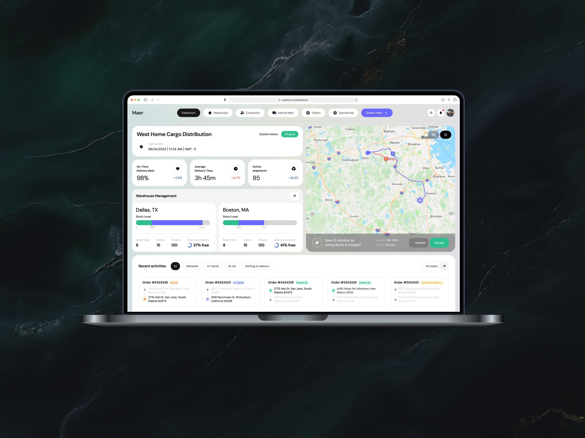 AI Logistics Dashboard ai dashboard logistic product design ui