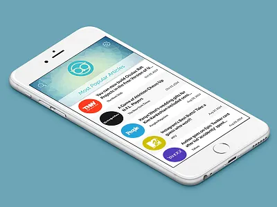 Ebbu Landing Screen application articles list mobile