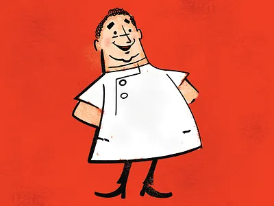 The Butcher cartoon dark illustration mid century retro sketch vintage