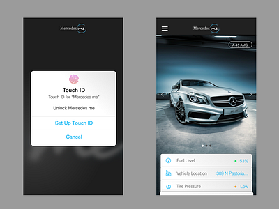 SISU MercedesMe ios app 2 app ios iphone mercedes benz sign in sign up ui ux