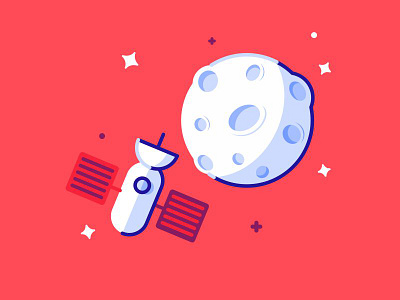 Red Space art astronaut flat icon logo logotype minimal nasa planet space star stars